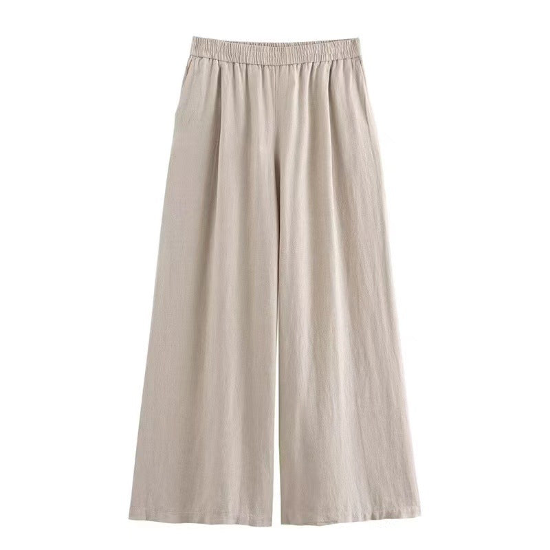 Linen Shirt Straight Trousers