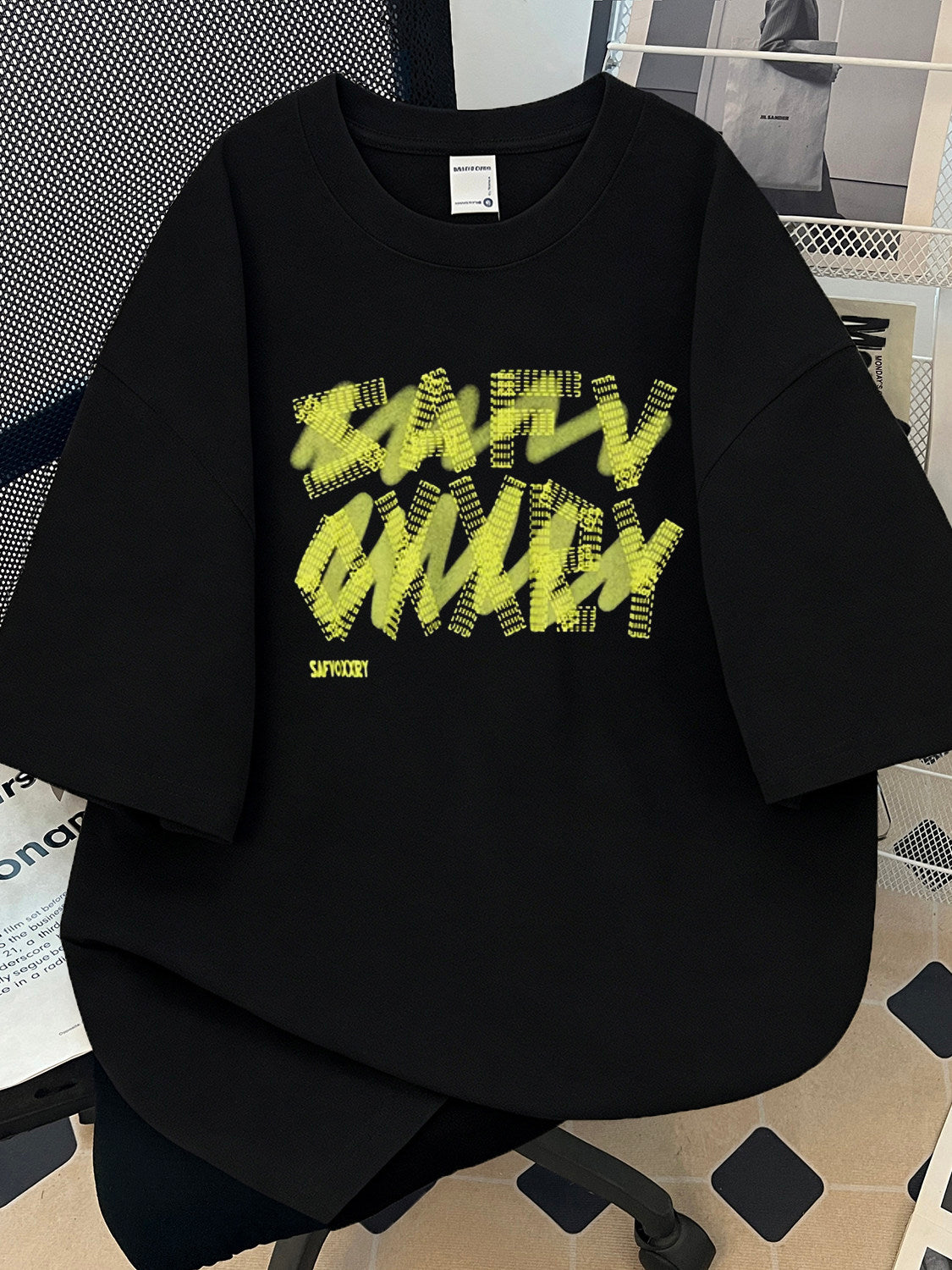 Letter Print Heavyweight Cotton T-Shirt