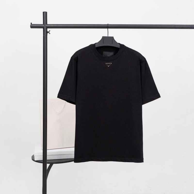 Mens Cotton T-Shirt with Metal Logo