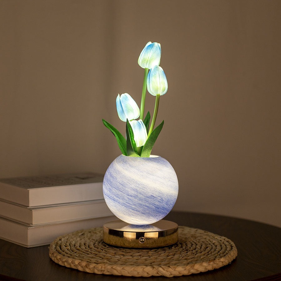 LED Tulip Planet Night Light with Touch Control