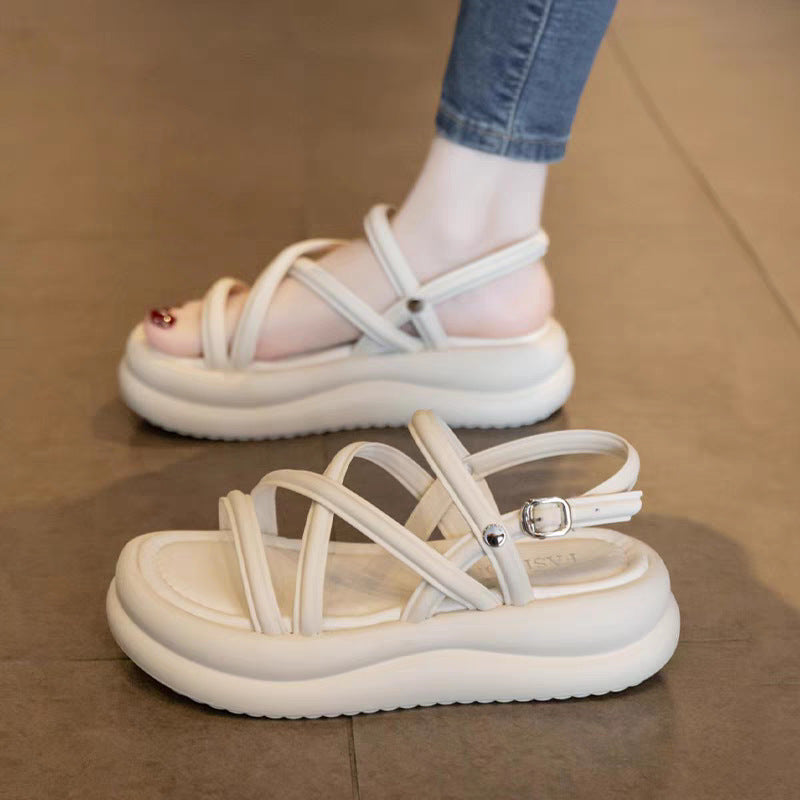 Thick-Soled Genuine Leather Sandals