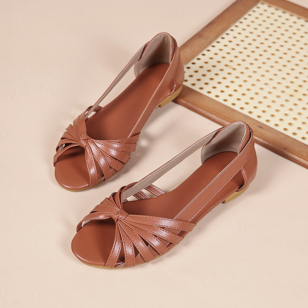 Woven Fish Mouth Sandals with Chunky Heel