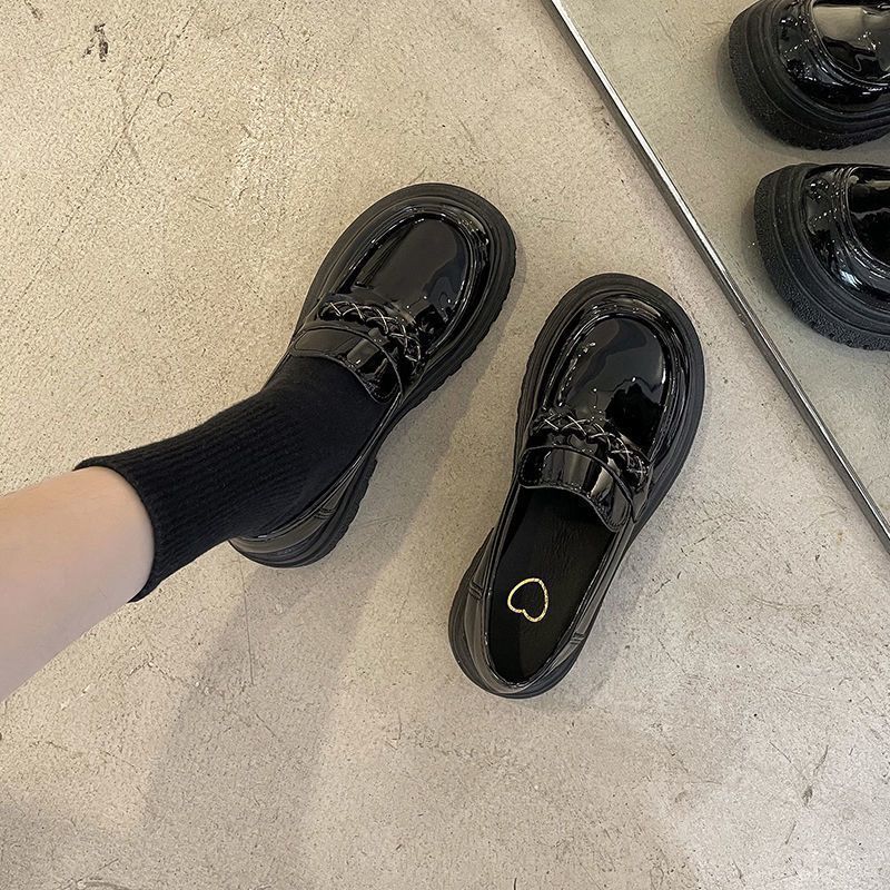 Womens Mary Jane Leather Flat Shoes
