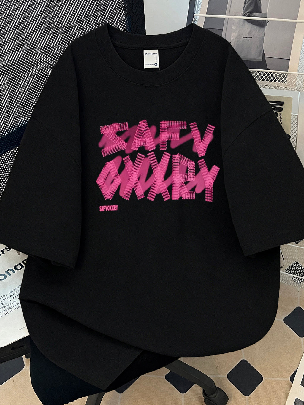 Letter Print Heavyweight Cotton T-Shirt