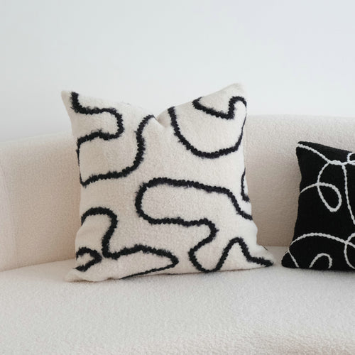 Embroidered Velvet Geometric Pillow Covers