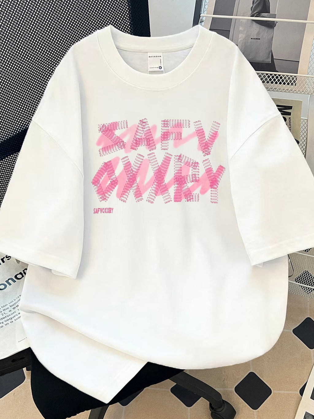 Letter Print Heavyweight Cotton T-Shirt