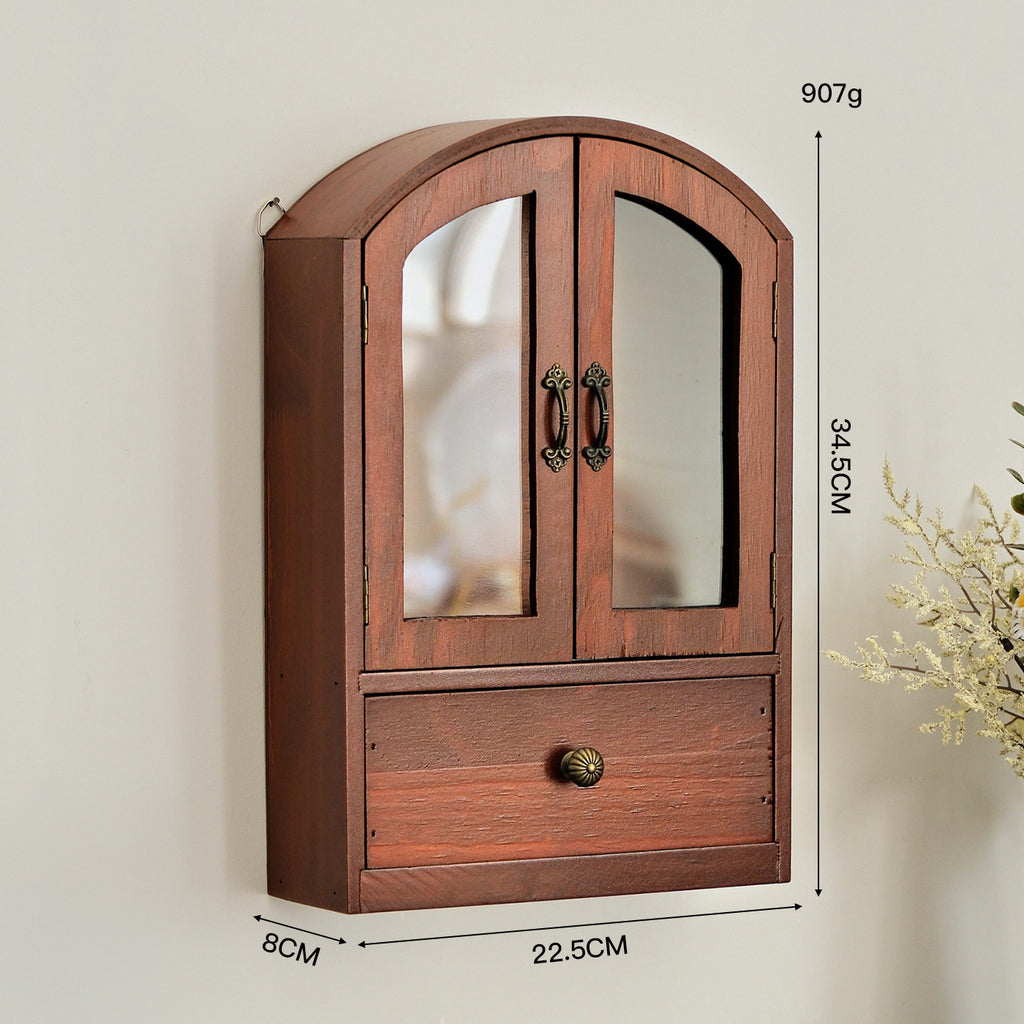 Solid Wood Desktop Storage Organizer with Drawer
