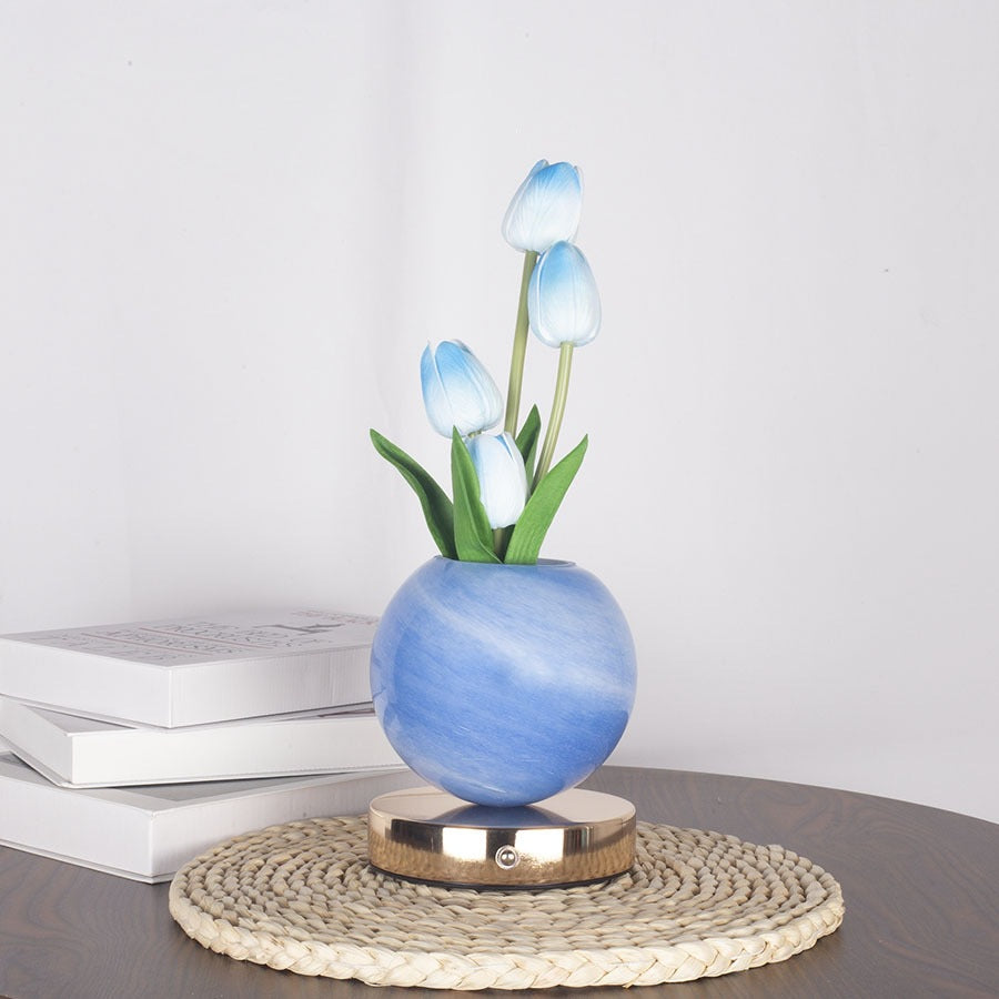 LED Tulip Planet Night Light with Touch Control