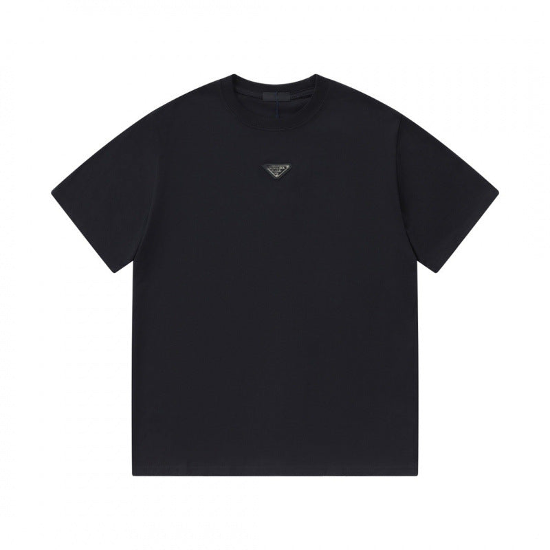 Mens Cotton T-Shirt with Metal Logo
