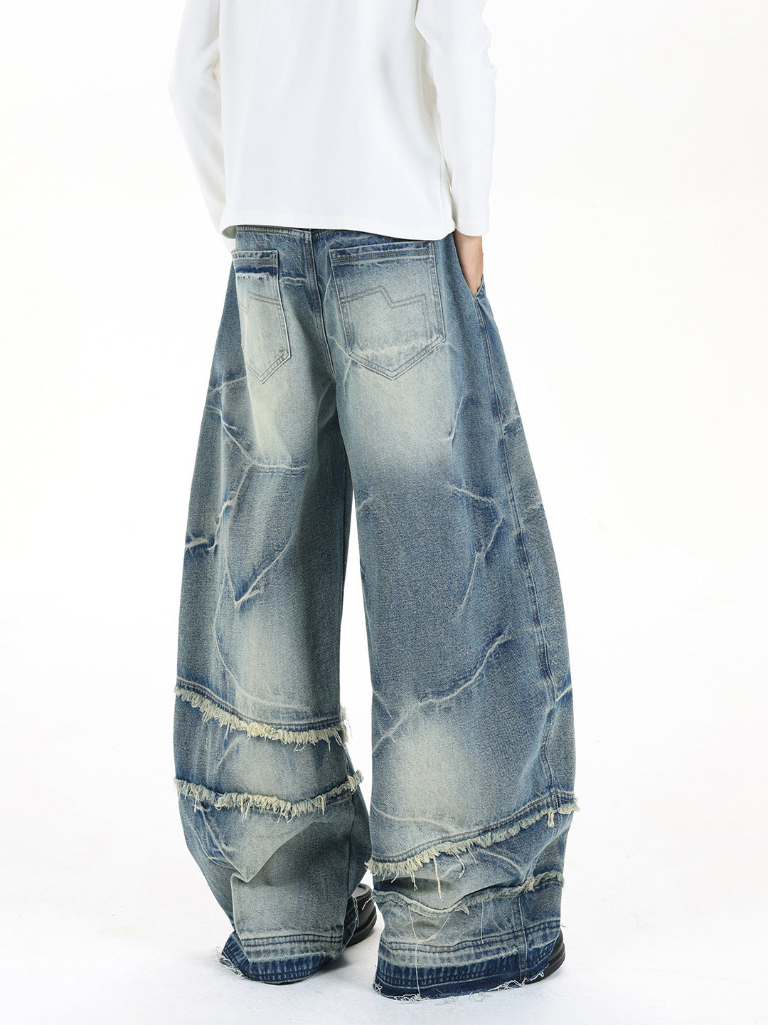 Vintage Wide Leg Denim Trousers
