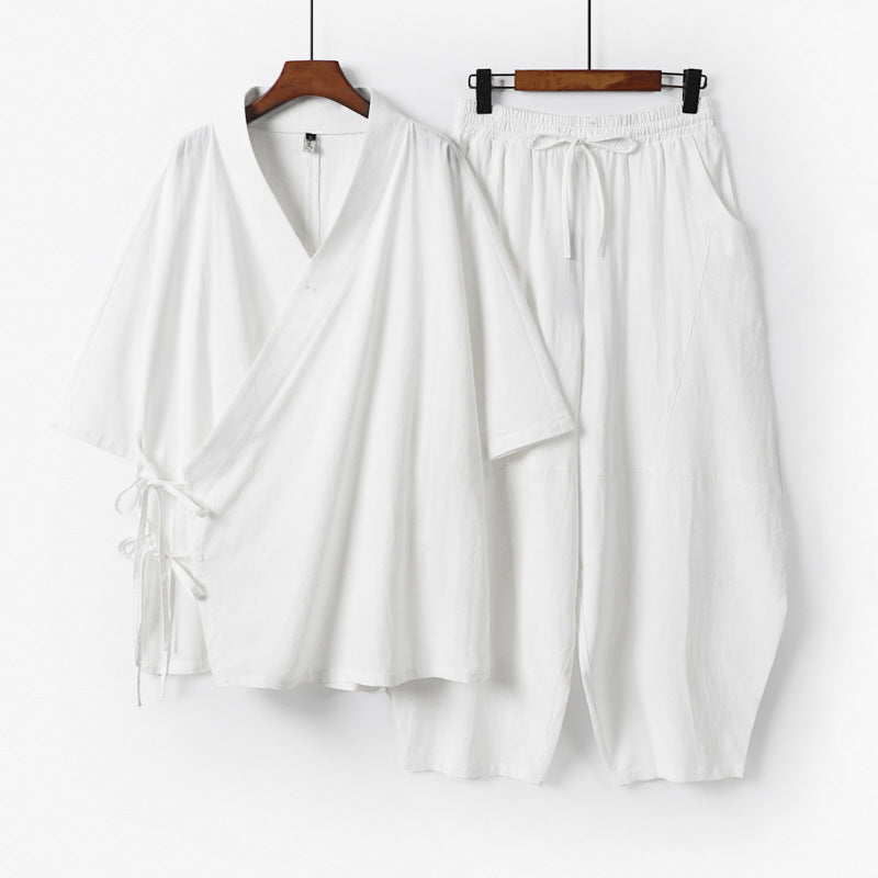 Cotton Linen Tang Suit