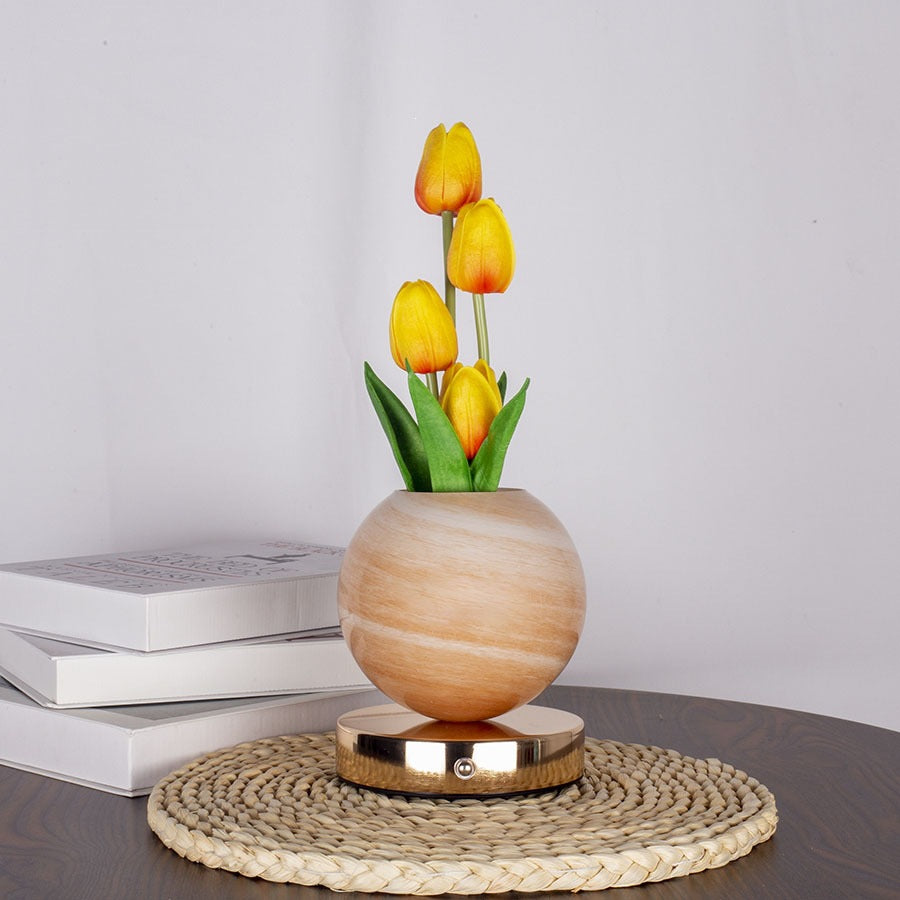 LED Tulip Planet Night Light with Touch Control