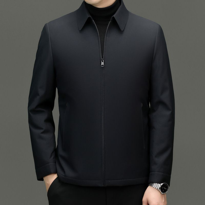 Men's Business Casual Lapel Solid Color Cotton Jacket