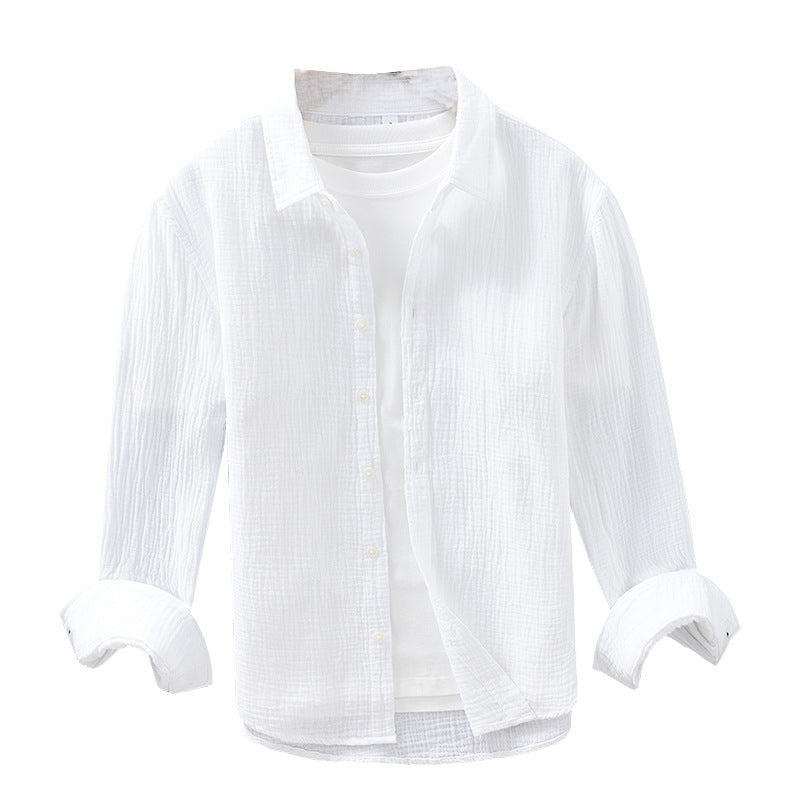 Men's Casual Cotton Long Sleeve Shirt