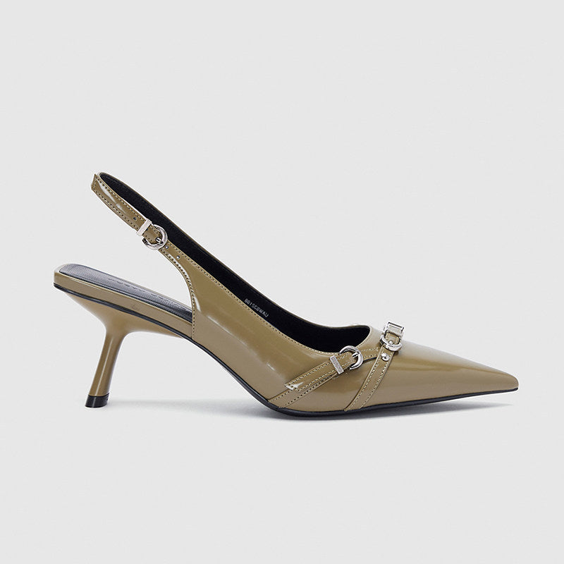 Womens Patent Leather Ankle Strap High Heels