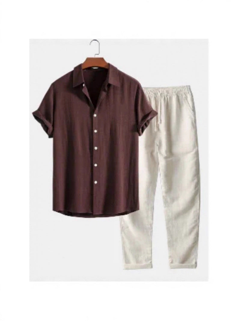 Men's Slim Fit Printing Short Sleeve Shirt