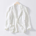 Men's casual loose single-layer cotton and linen jacket