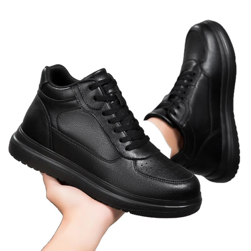 Knit breathable invisible height-increasing athletic shoes, wide-width casual shoes