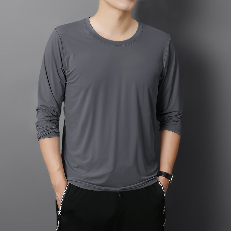 Mens Summer Long Sleeve Ice Silk T-Shirt