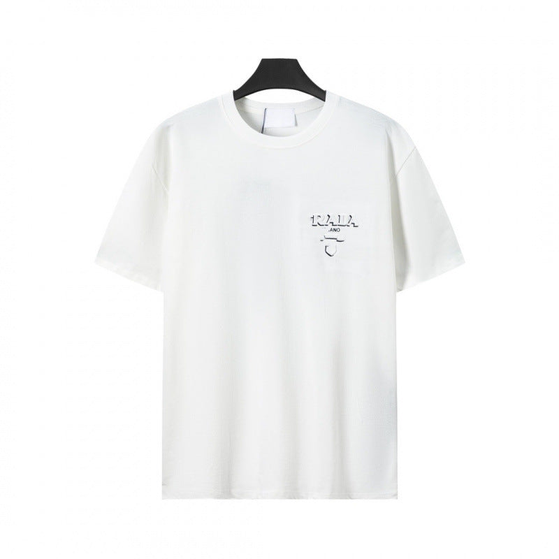 Mens Cotton T-Shirt with Metal Logo