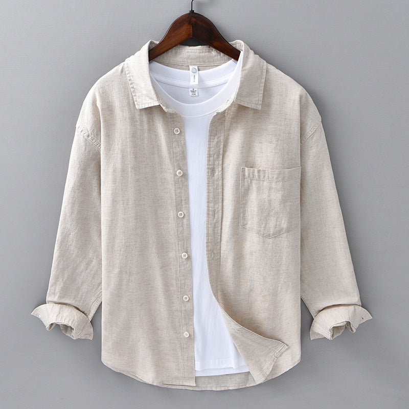 Mens Linen Long Sleeve Shirt
