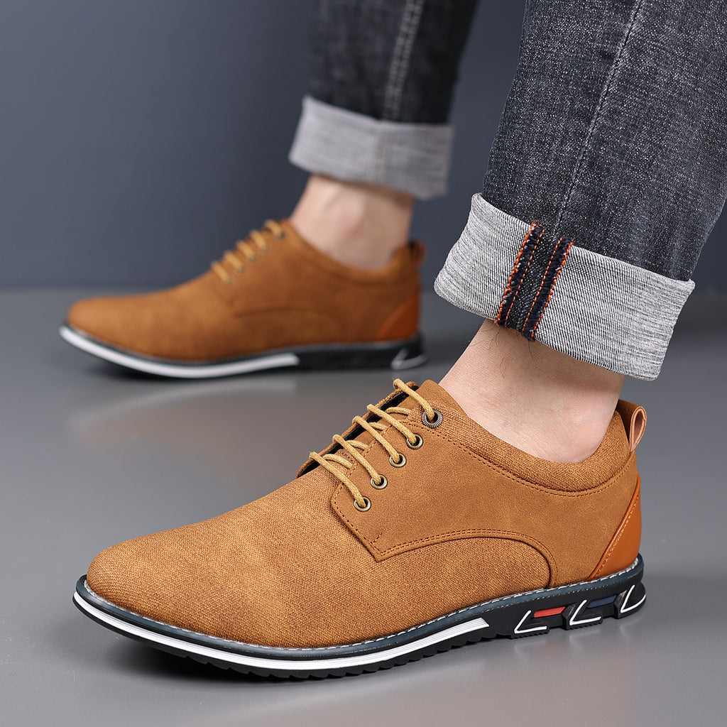 Men's Leather Casual Lace-Up Shoes