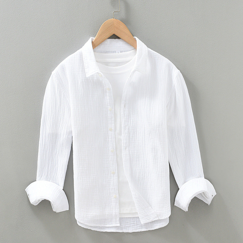 Men's Casual Cotton Long Sleeve Shirt