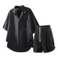 Mens Summer Casual Shirt Shorts Set