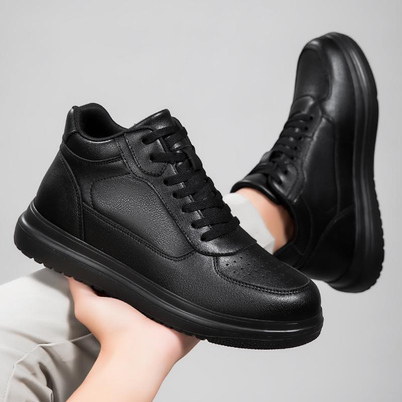 Knit breathable invisible height-increasing athletic shoes, wide-width casual shoes