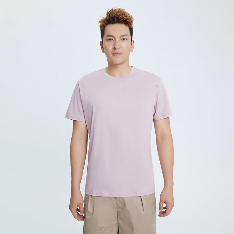 Round Neck Pure Cotton T-shirt Men's Top Base Shirt
