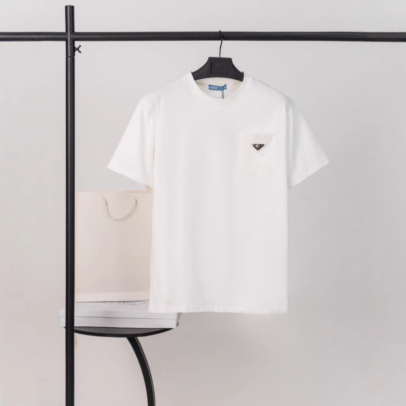 Mens Cotton T-Shirt with Metal Logo