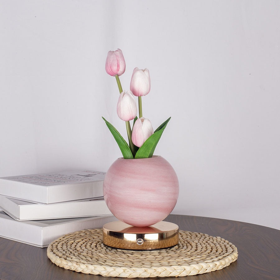 LED Tulip Planet Night Light with Touch Control