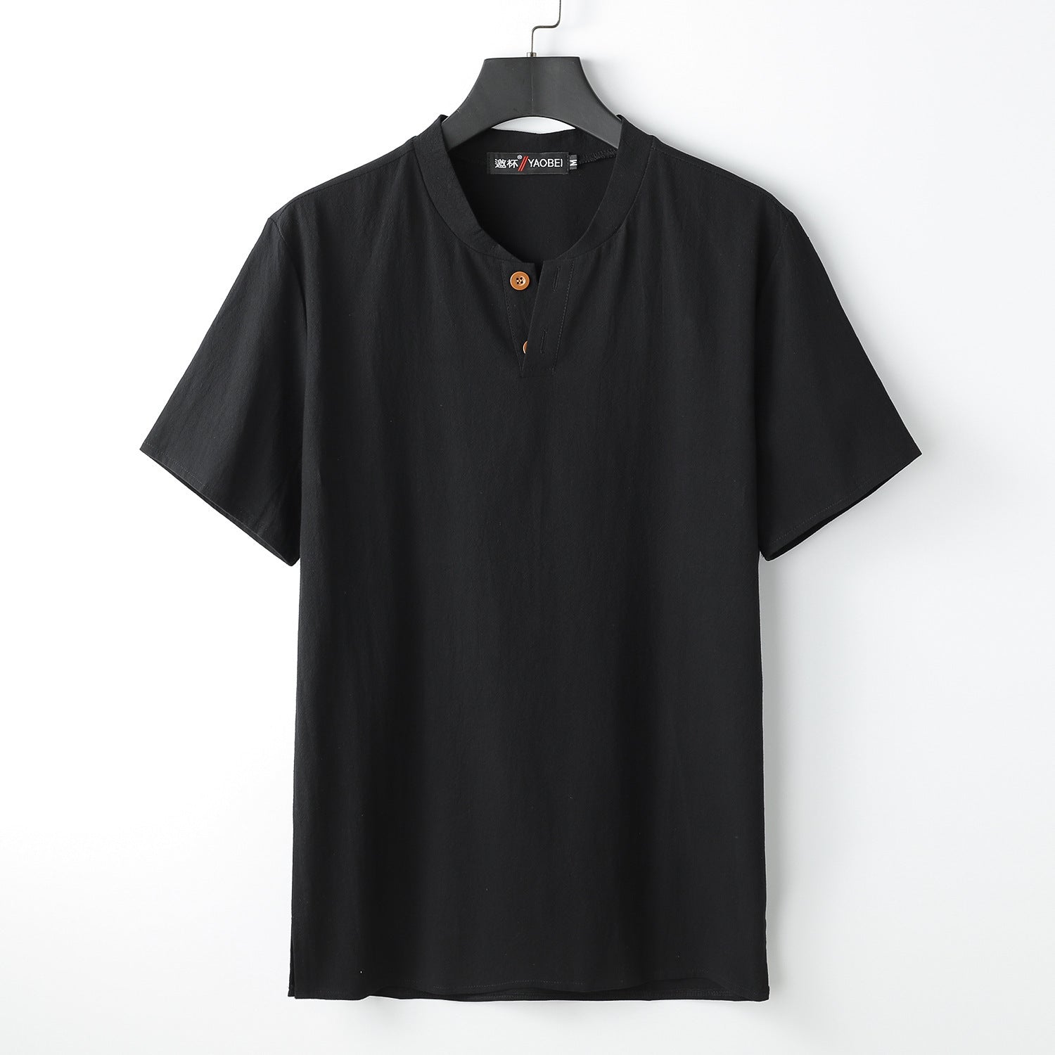 Plus Size Cotton Linen Short Sleeve T-Shirt