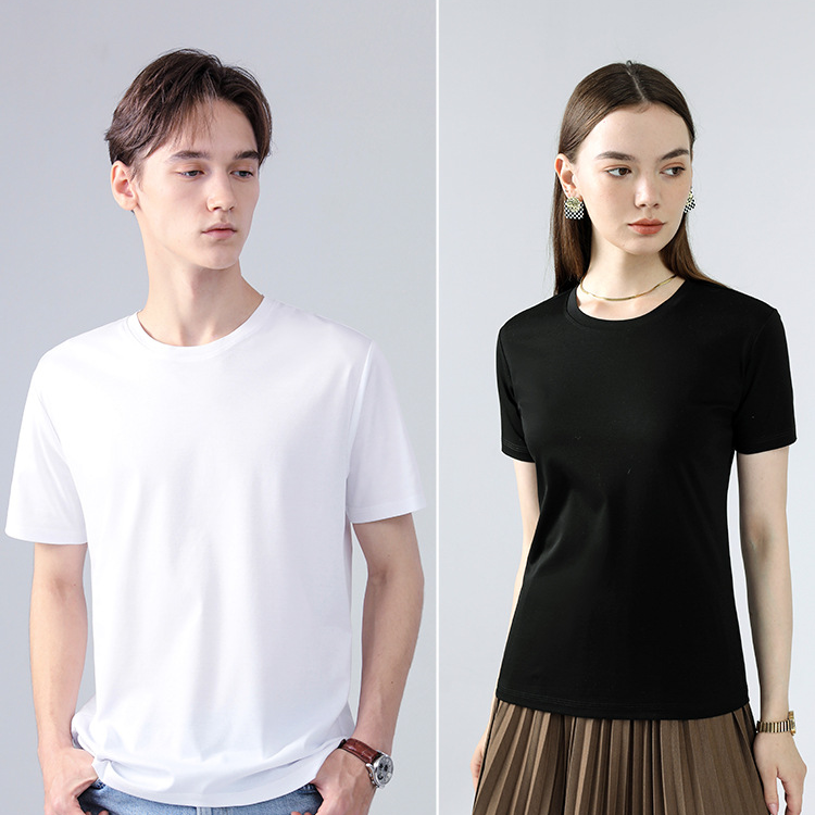 Round Neck Pure Cotton T-shirt Men's Top Base Shirt