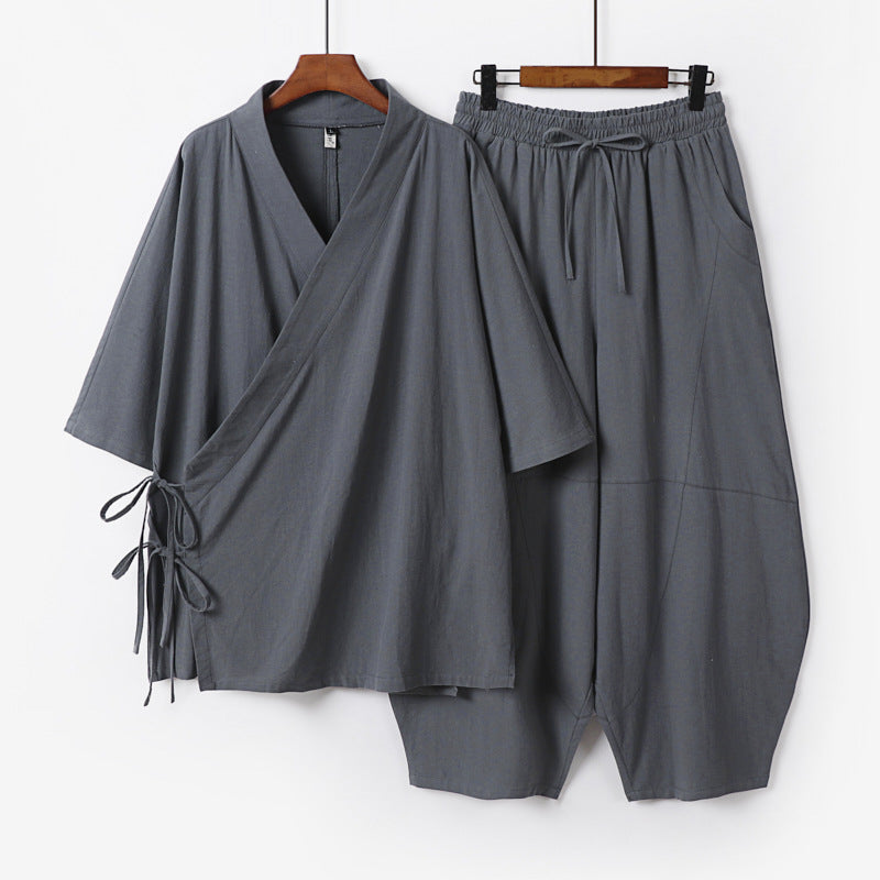 Cotton Linen Tang Suit