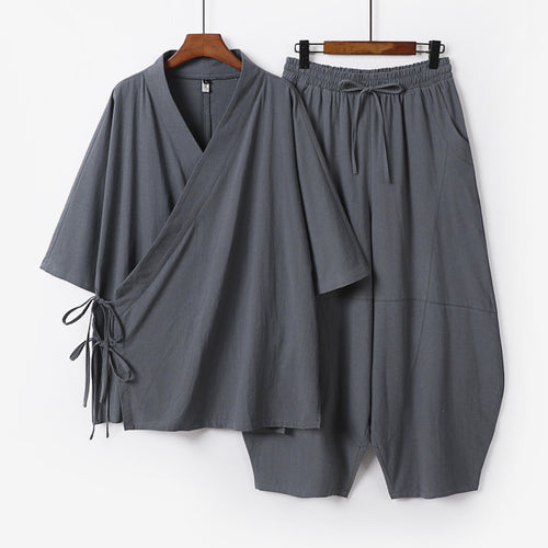 Cotton Linen Tang Suit