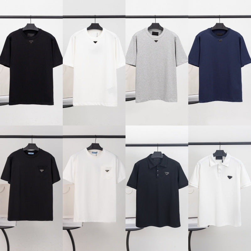 Mens Cotton T-Shirt with Metal Logo