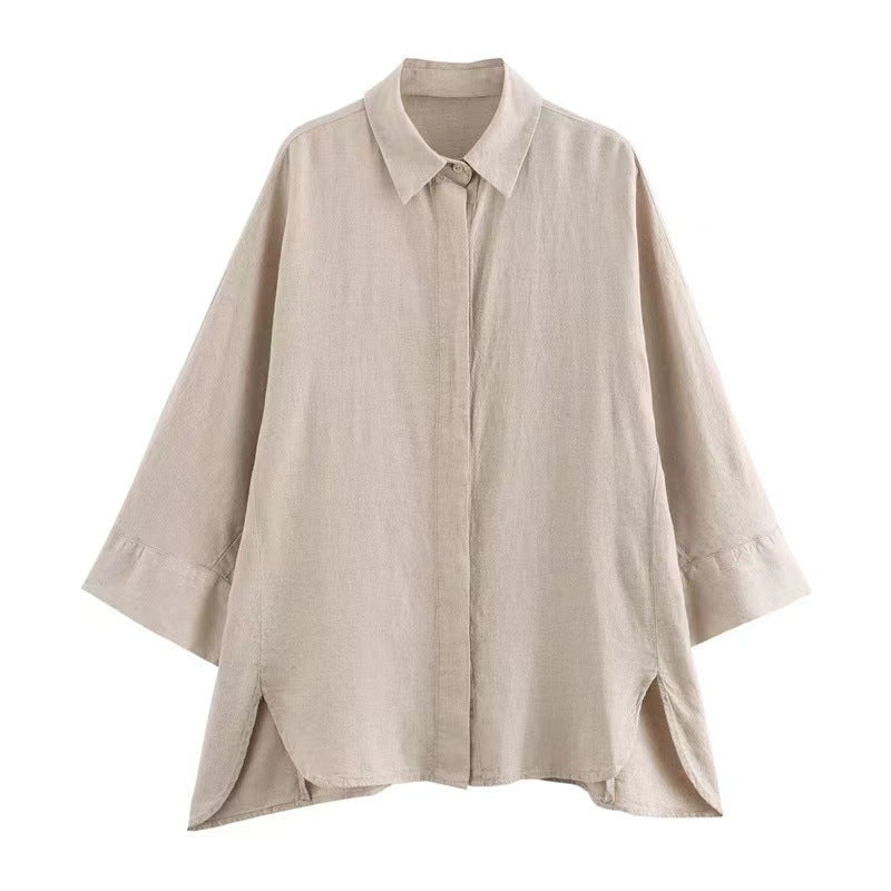 Linen Shirt Straight Trousers