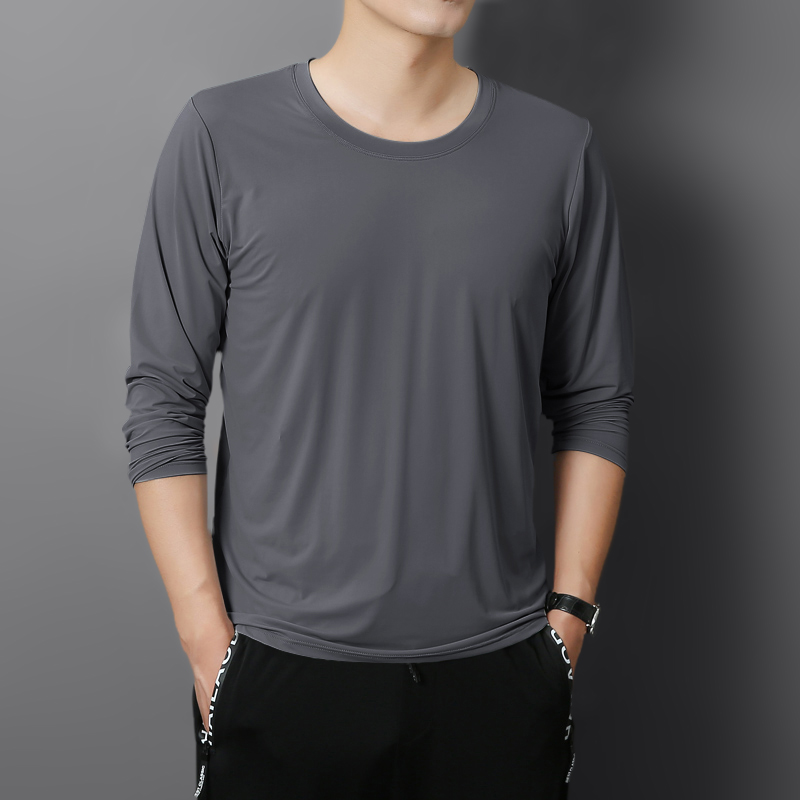 Mens Summer Long Sleeve Ice Silk T-Shirt