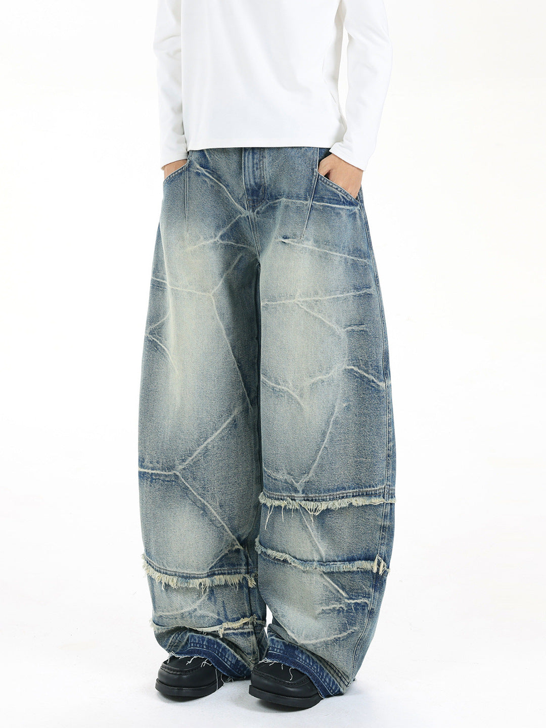 Vintage Wide Leg Denim Trousers