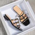 Rivet Decor Middle Heel Sandals