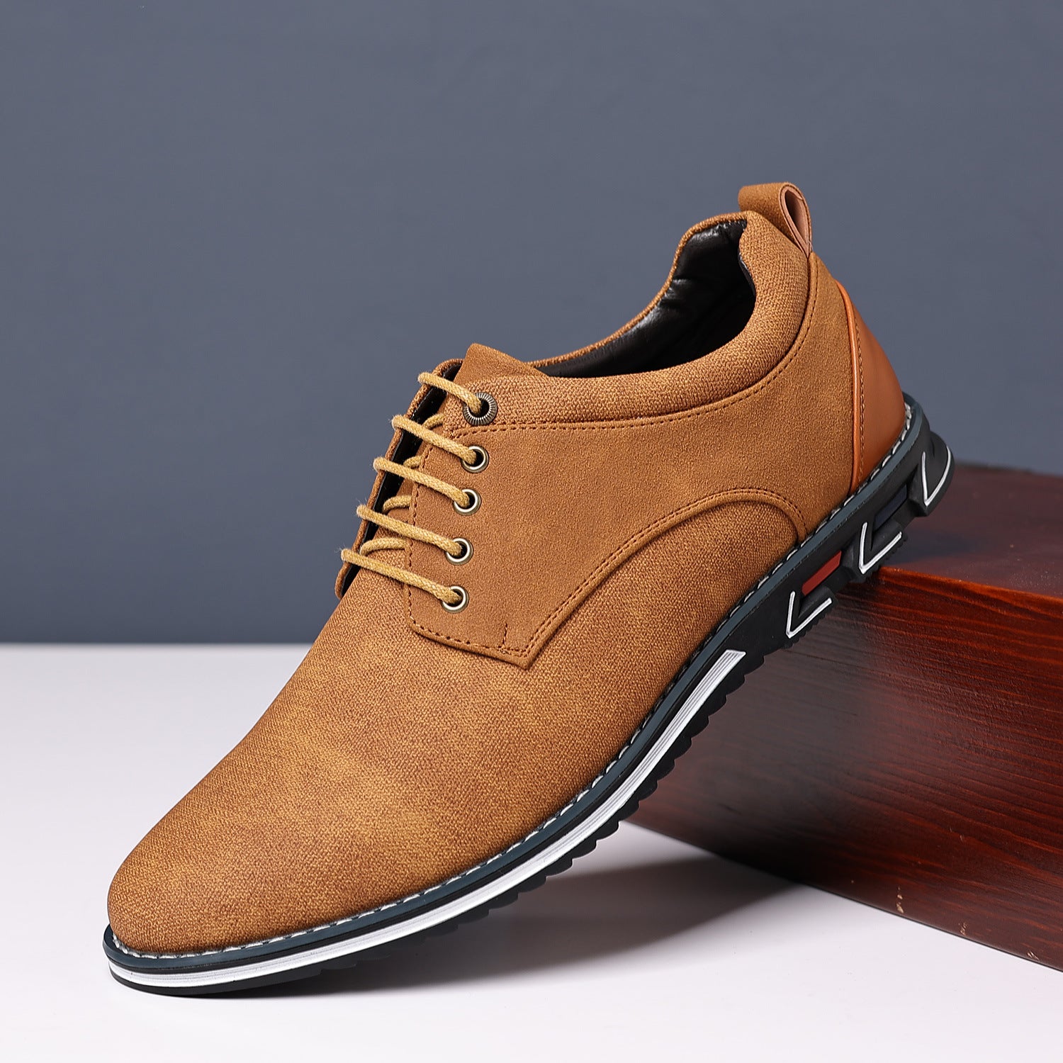 Men's Leather Casual Lace-Up Shoes
