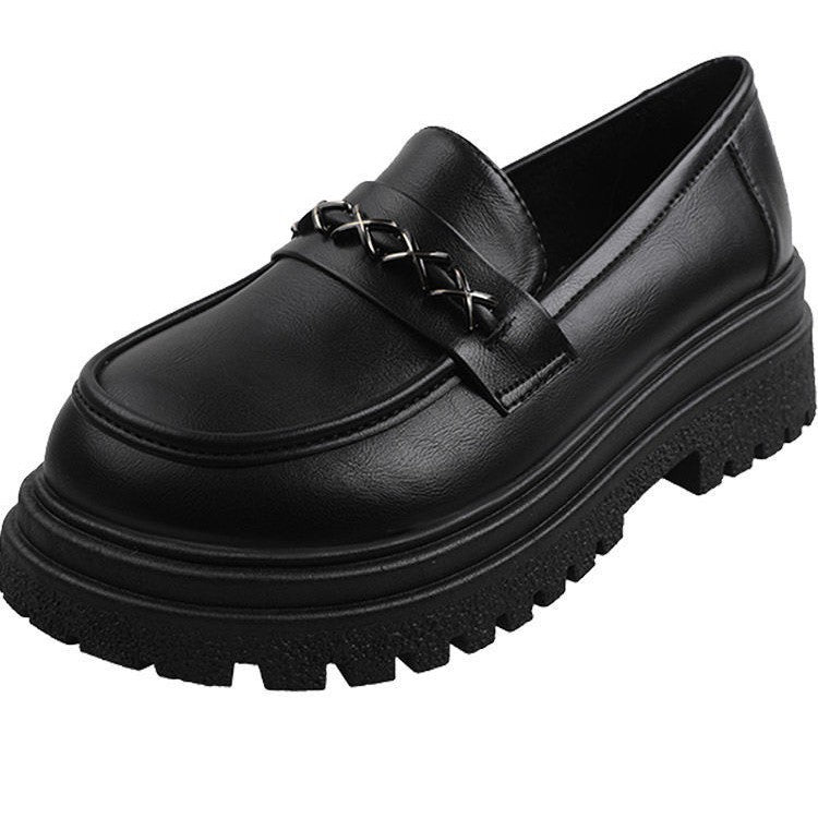 Womens Mary Jane Leather Flat Shoes