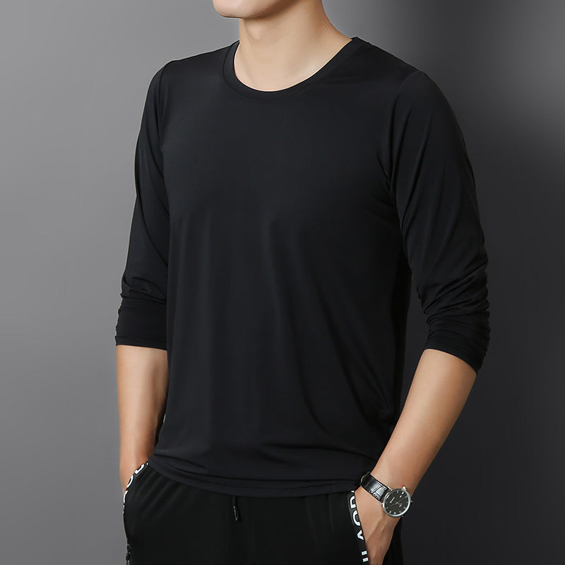 Mens Summer Long Sleeve Ice Silk T-Shirt