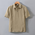 Mens Linen Polo Shirt and Pants Set