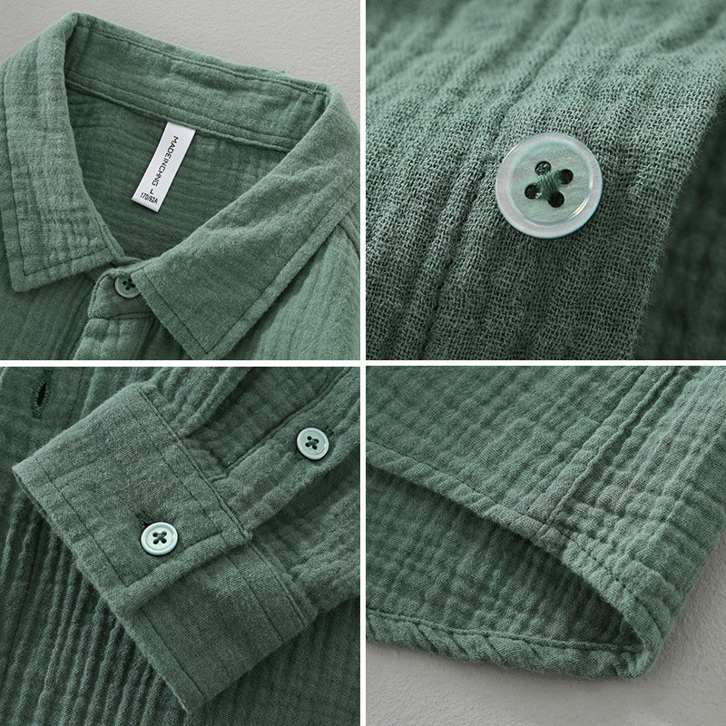 Men's Casual Cotton Long Sleeve Shirt