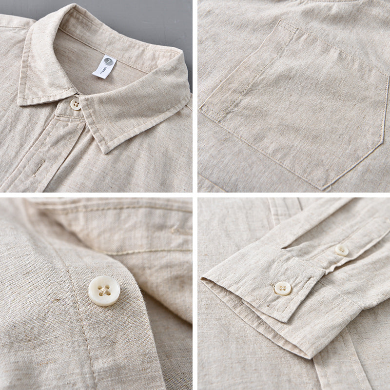 Mens Linen Long Sleeve Shirt