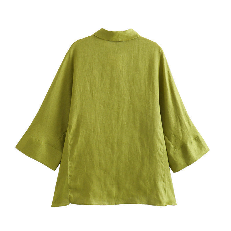 Linen Shirt Straight Trousers