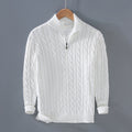 Half-High Collar Thick Coarse-Knit Men's Sweater
