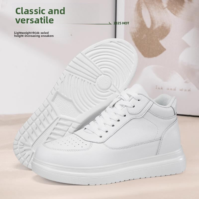 Knit breathable invisible height-increasing athletic shoes, wide-width casual shoes